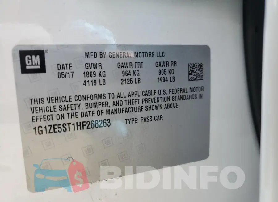 1G1ZE5ST1HF268263 Photo# 12