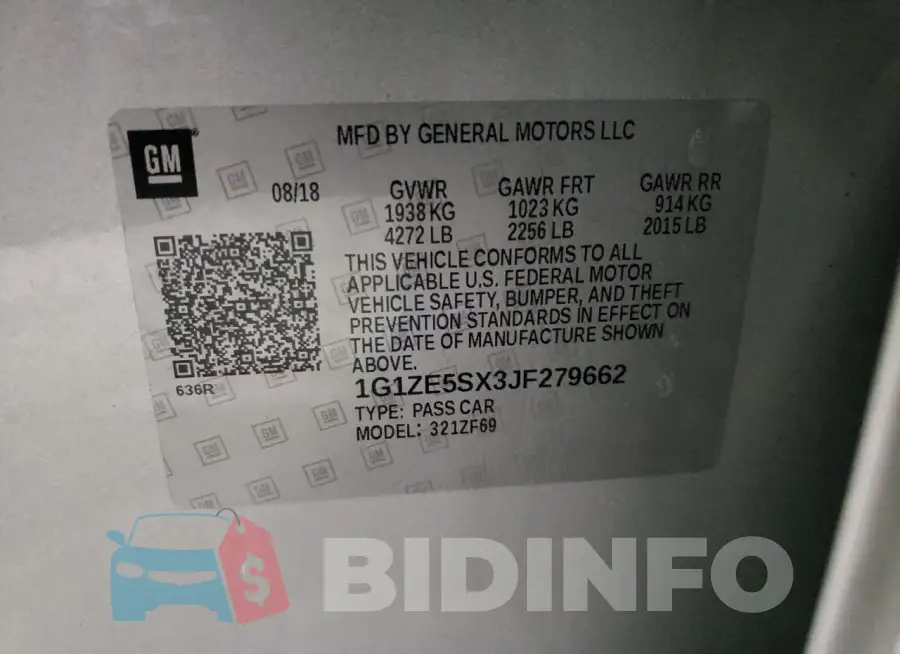 1G1ZE5SX3JF279662 Photo# 12