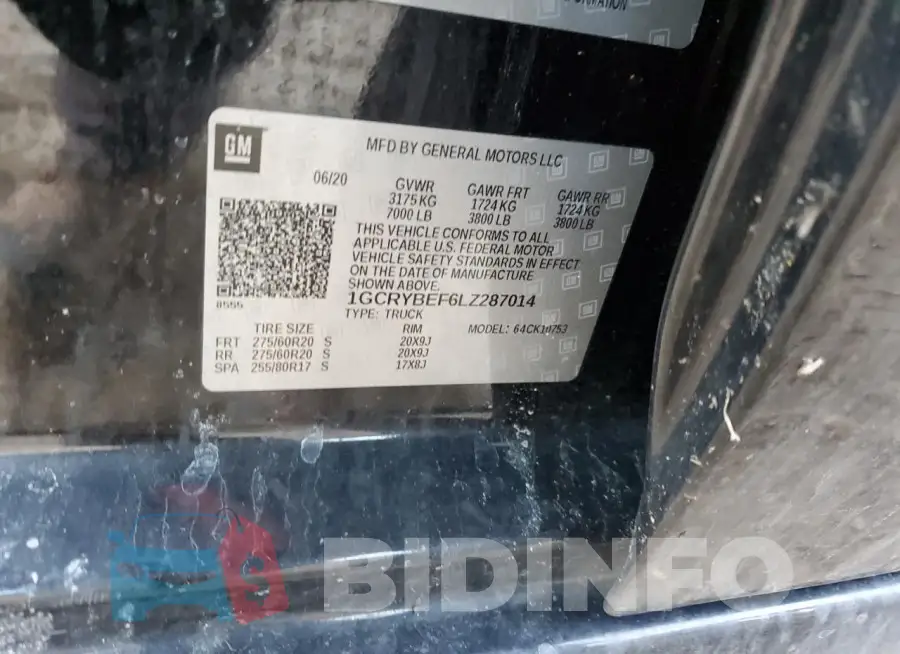 1GCRYBEF6LZ287014 Photo# 12