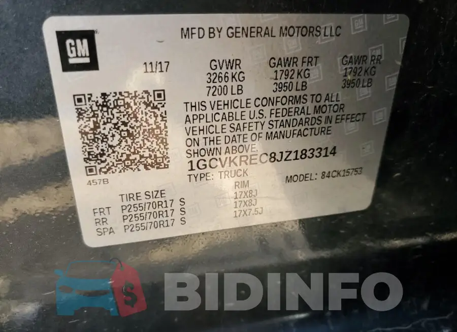 1GCVKREC8JZ183314 Photo# 12