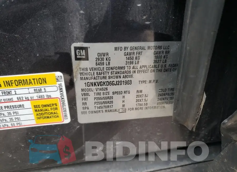 1GNKVGKD6GJ201903 Photo# 13