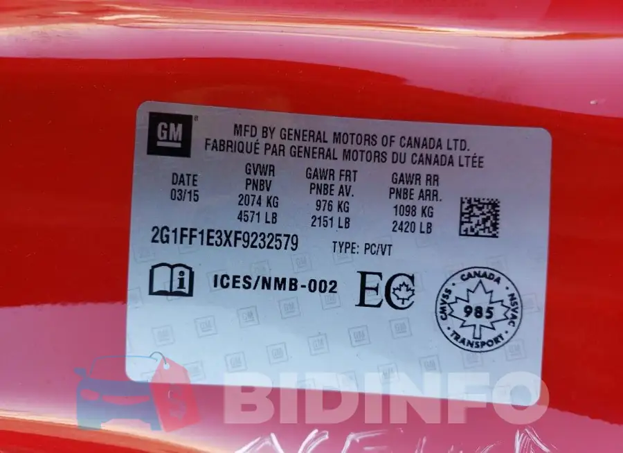 2G1FF1E3XF9232579 Photo# 13