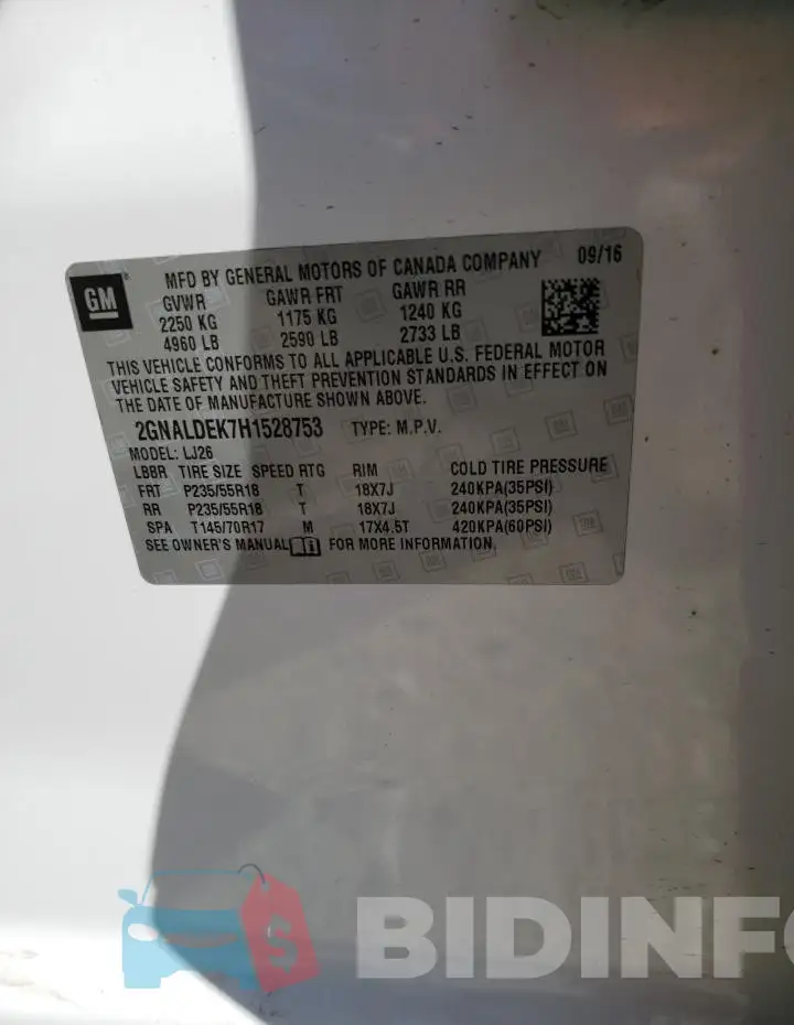 2GNALDEK7H1528753 Photo# 13