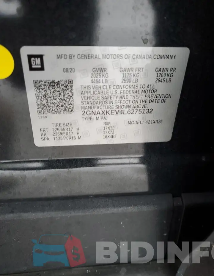 2GNAXKEV4L6275132 Photo# 13