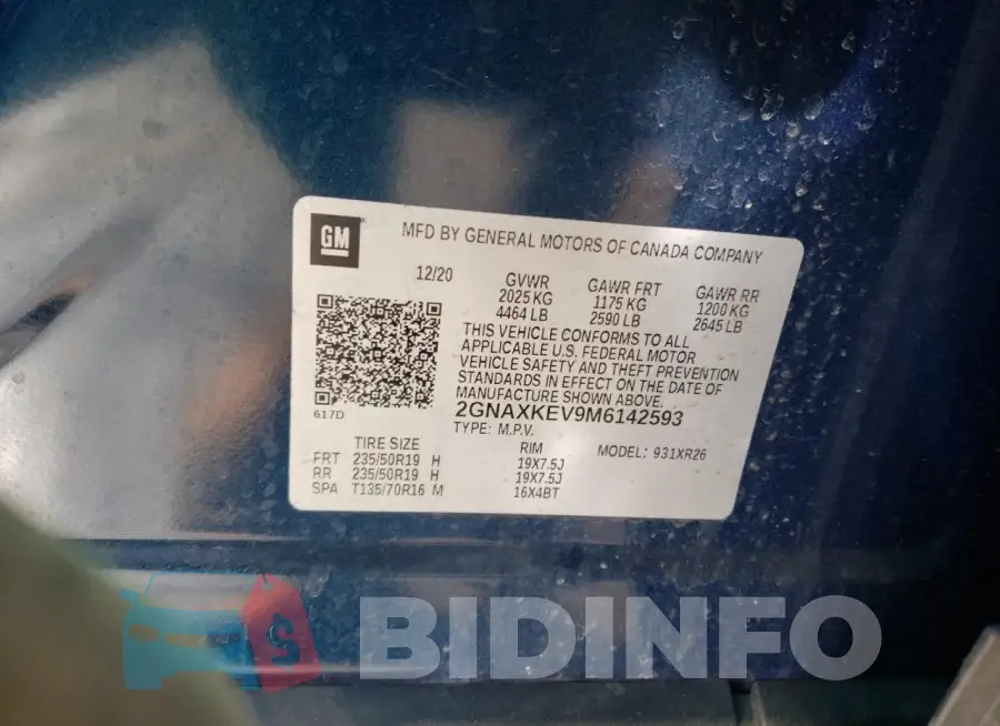 2GNAXKEV9M6142593 Photo# 13