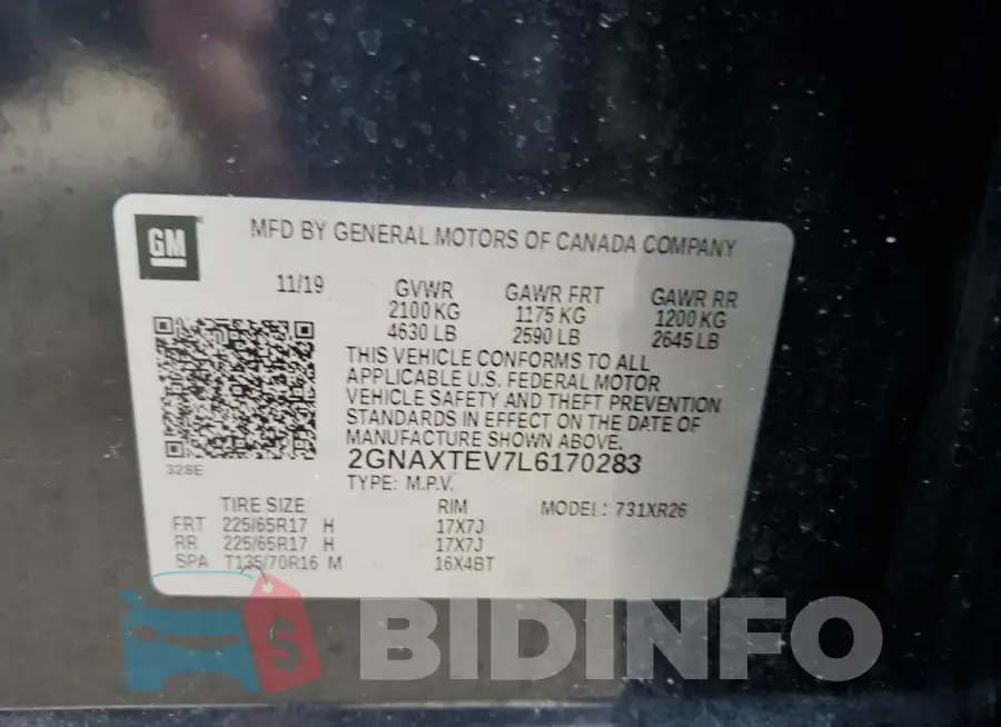 2GNAXTEV7L6170283 Photo# 14