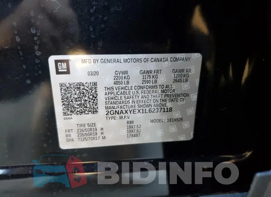 2GNAXYEX1L6237118 Photo# 12