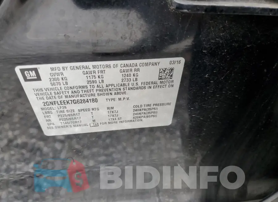 2GNFLEEK7G6284180 Photo# 12
