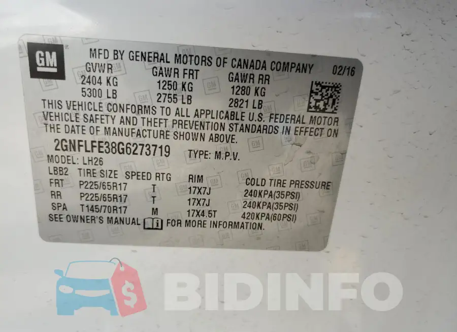 2GNFLFE38G6273719 Photo# 13