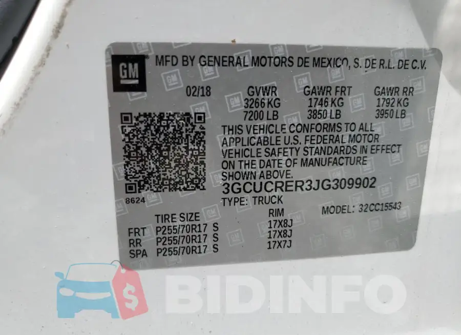 3GCUCRER3JG309902 Photo# 12