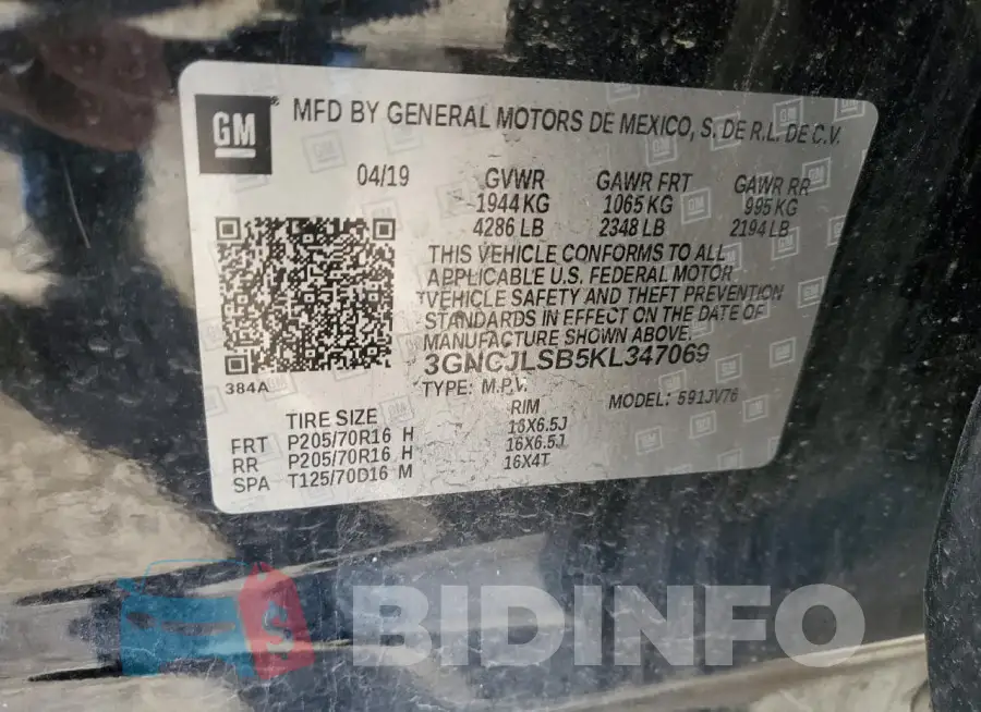 3GNCJLSB5KL347069 Photo# 13
