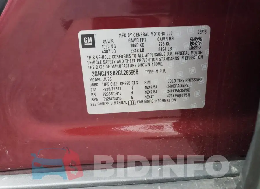 3GNCJNSB2GL266968 Photo# 13
