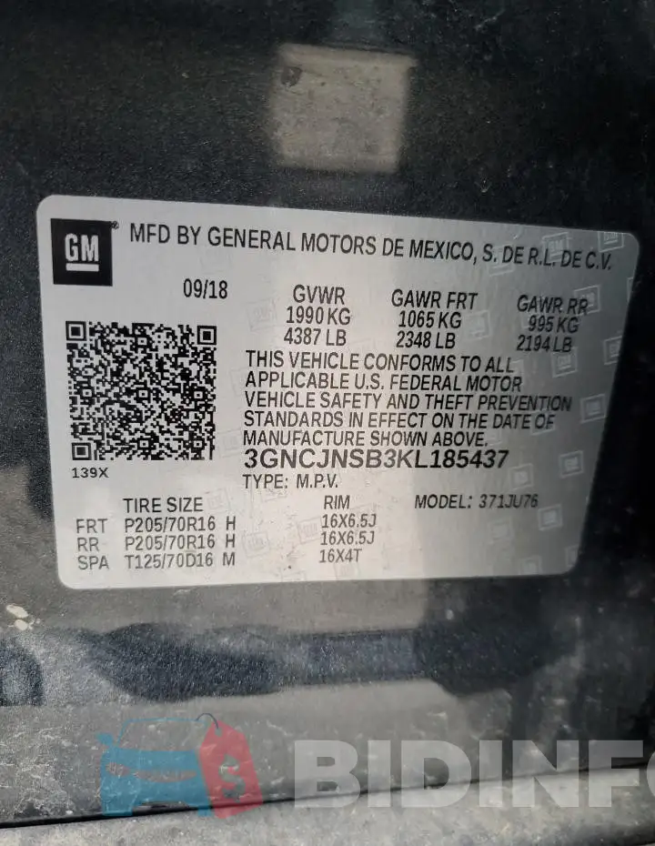 3GNCJNSB3KL185437 Photo# 13