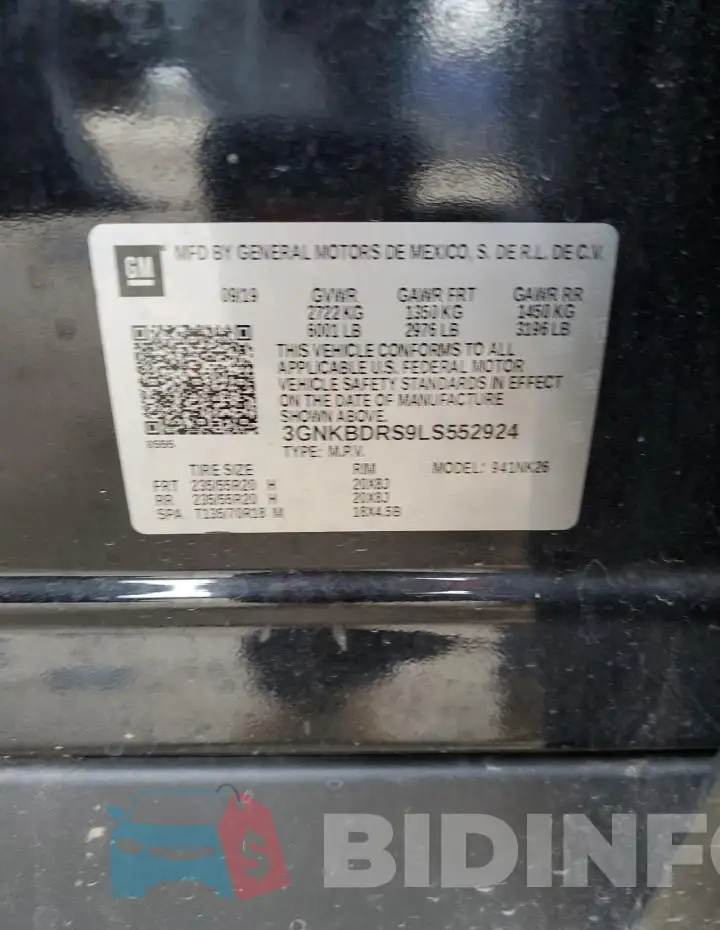 3GNKBDRS9LS552924 Photo# 13