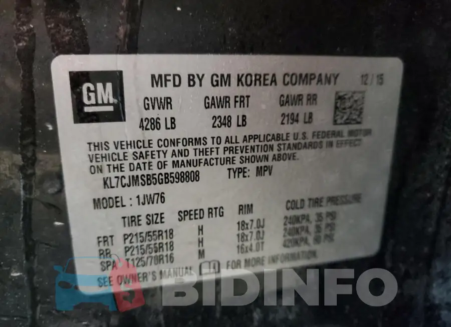 KL7CJMSB5GB598808 Photo# 14