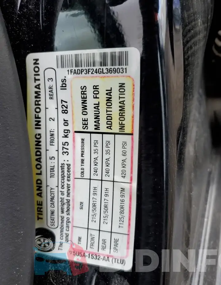 1FADP3F24GL369031 Photo# 12