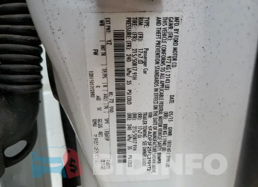1FADP3F25FL319172 Photo# 12