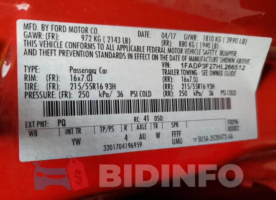1FADP3F27HL266512 Photo# 12