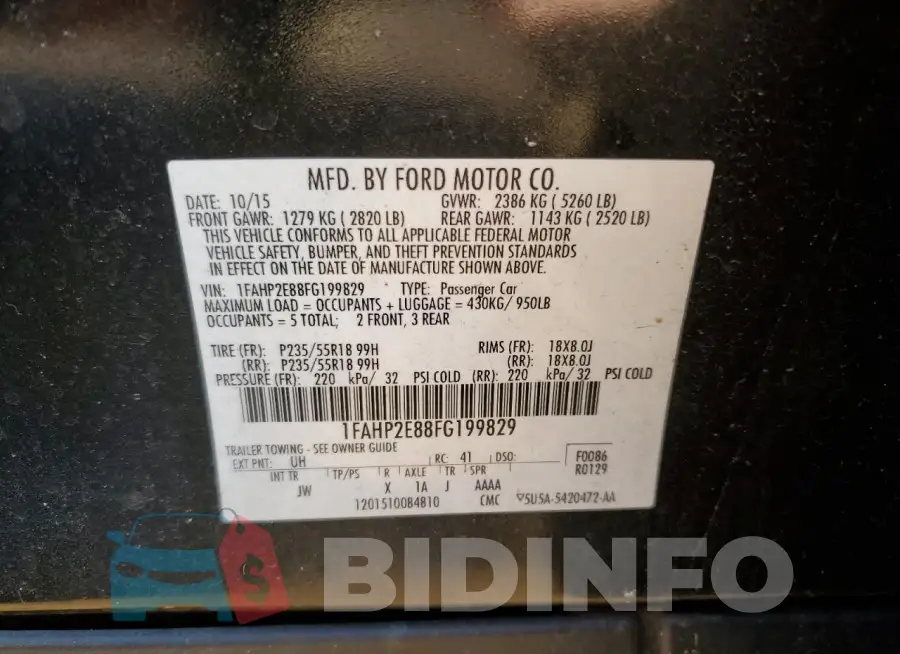 1FAHP2E88FG199829 Photo# 12