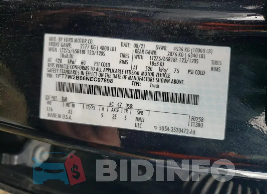 1FT7W2B66NEC07898 Photo# 12