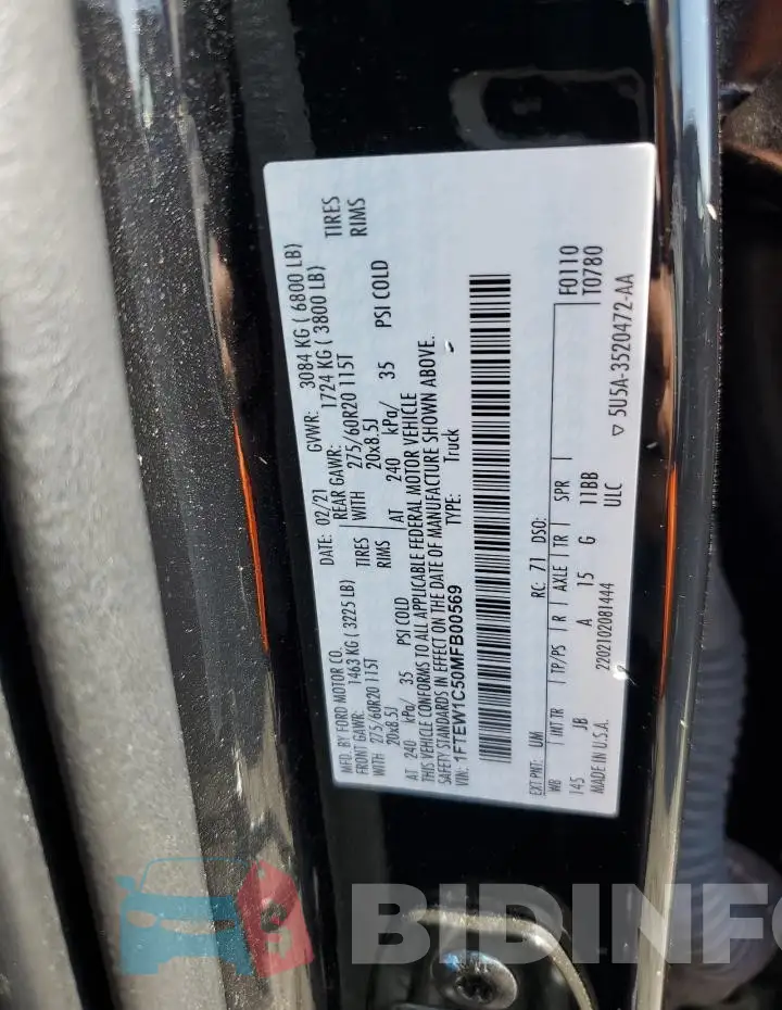 1FTEW1C50MFB00569 Photo# 13