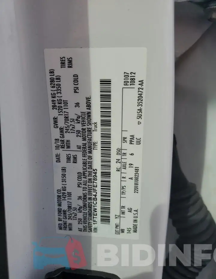 1FTEW1CB4JFE78945 Photo# 12