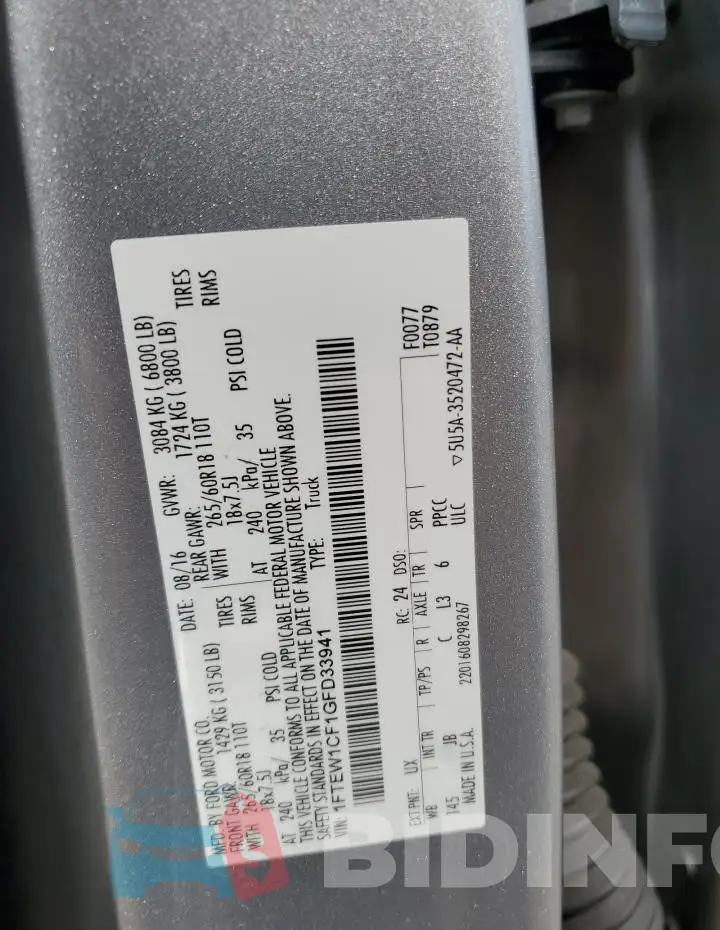 1FTEW1CF1GFD33941 Photo# 12