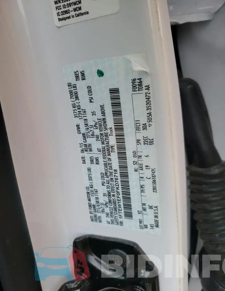1FTEW1EF0FKD76718 Photo# 12