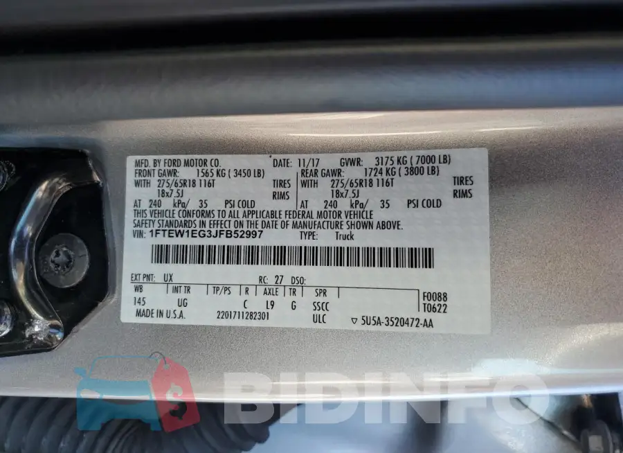 1FTEW1EG3JFB52997 Photo# 10