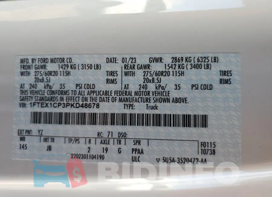 1FTEX1CP3PKD48678 Photo# 12