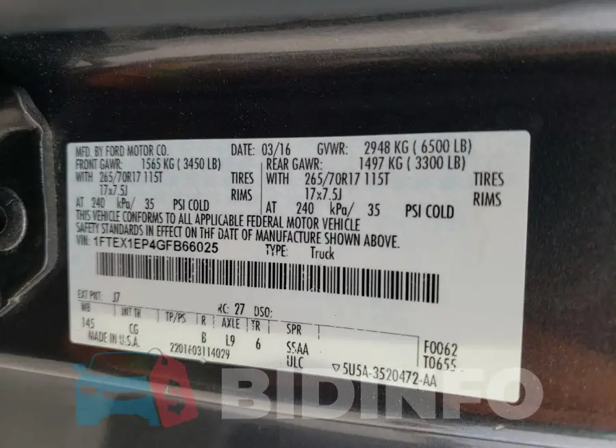 1FTEX1EP4GFB66025 Photo# 12
