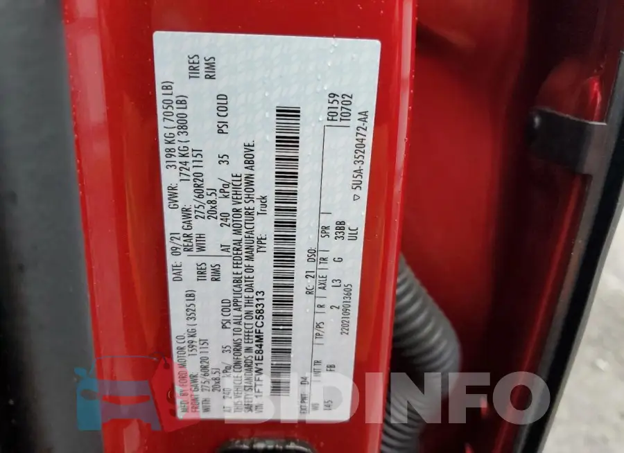1FTFW1E84MFC58313 Photo# 12