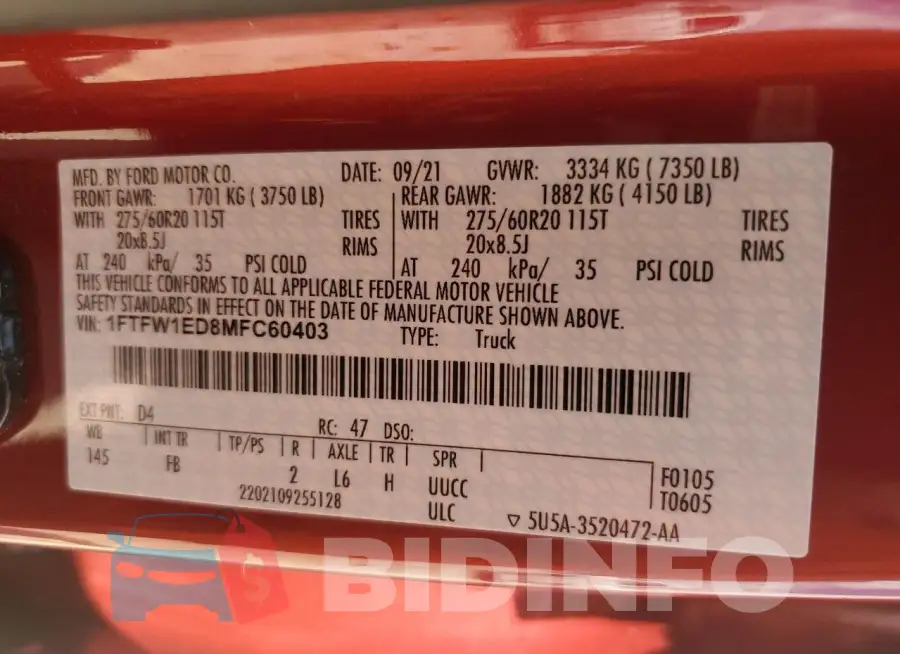 1FTFW1ED8MFC60403 Photo# 13