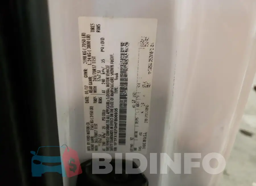 1FTFX1EF0HFB06935 Photo# 12