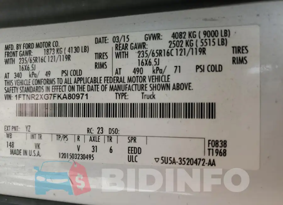 1FTNR2XG7FKA80971 Photo# 13