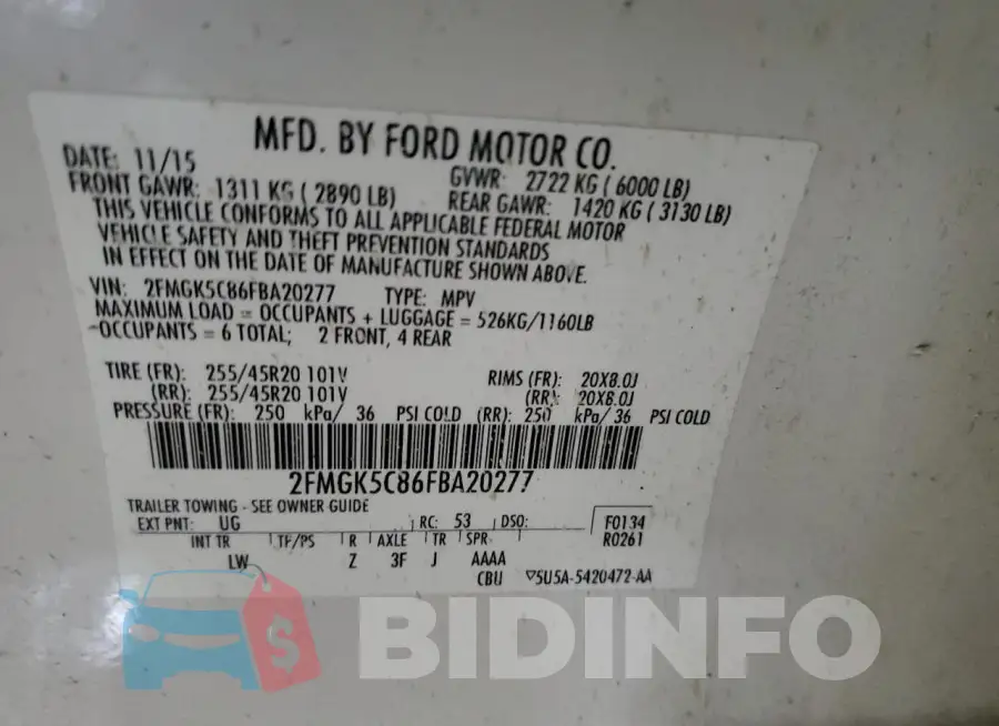 2FMGK5C86FBA20277 Photo# 12