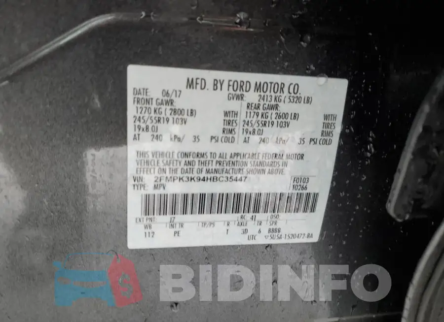 2FMPK3K94HBC35447 Photo# 13