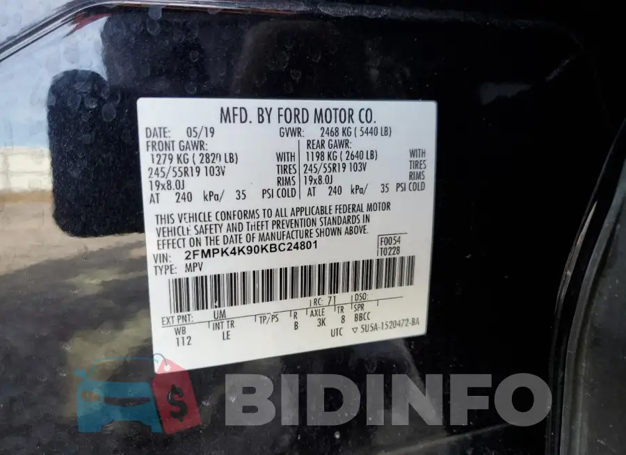 2FMPK4K90KBC24801 Photo# 12