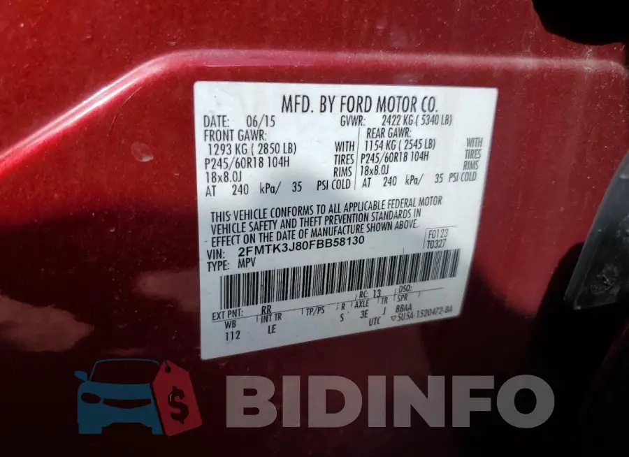2FMTK3J80FBB58130 Photo# 12