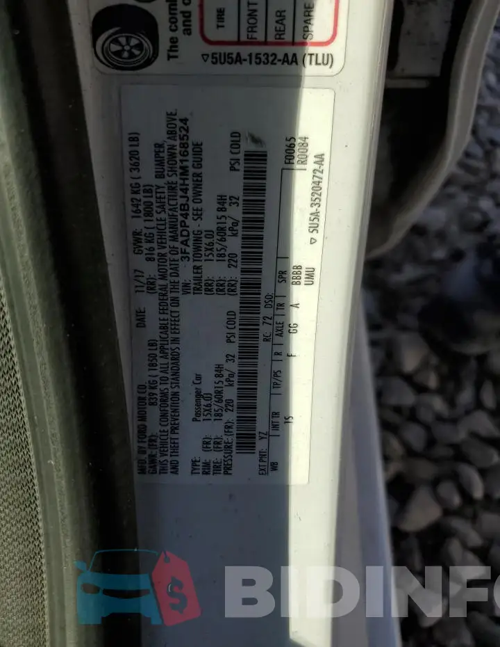 3FADP4BJ4HM168524 Photo# 12