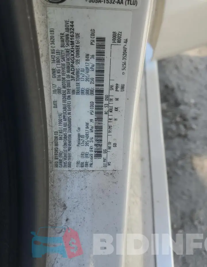 3FADP4GXXHM163244 Photo# 12