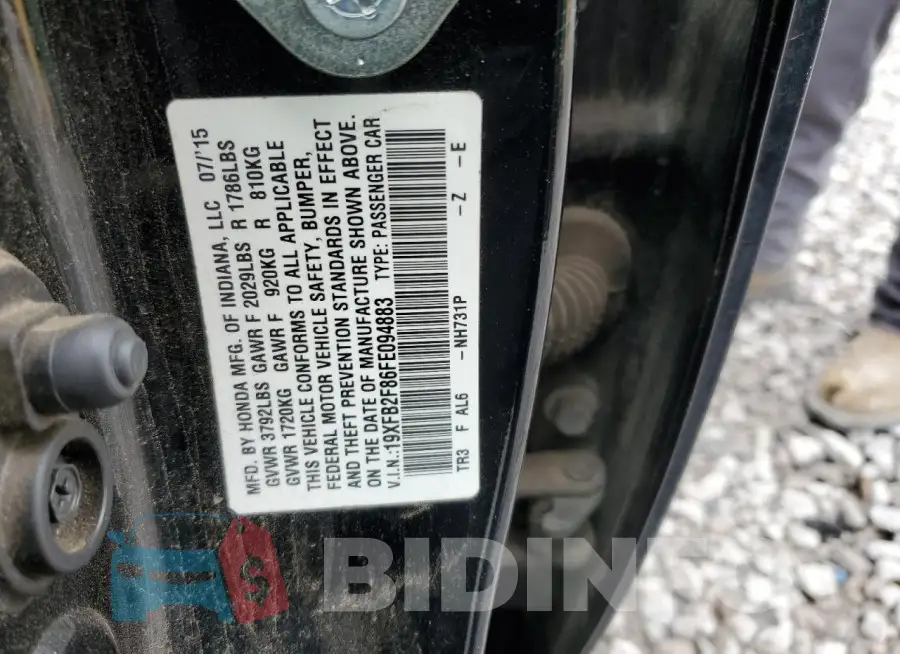 19XFB2F86FE094883 Photo# 12