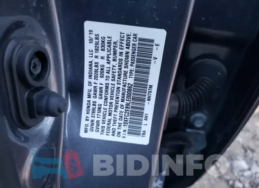 19XFC2E89LE000862 Photo# 12
