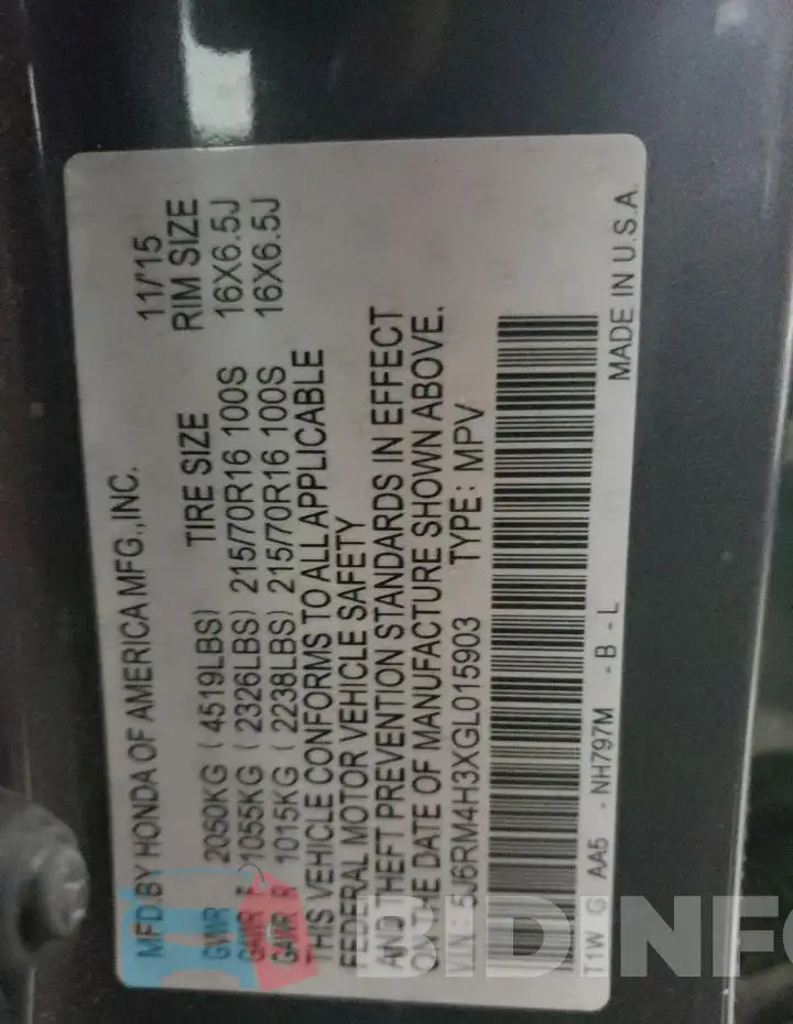 5J6RM4H3XGL015903 Photo# 12
