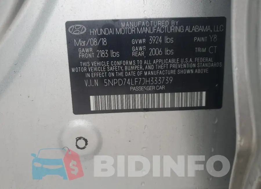 5NPD74LF7JH333739 Photo# 12