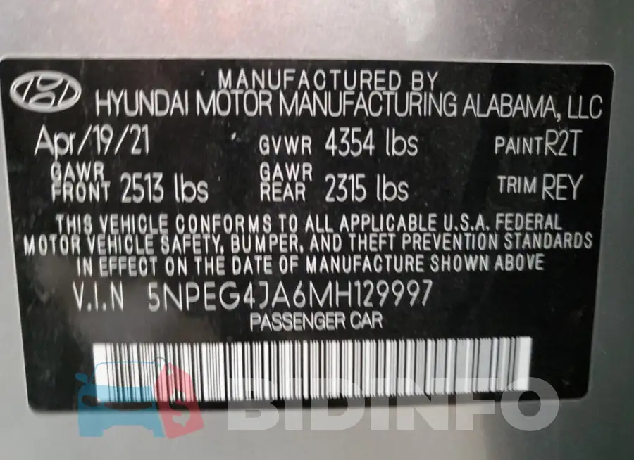 5NPEG4JA6MH129997 Photo# 12