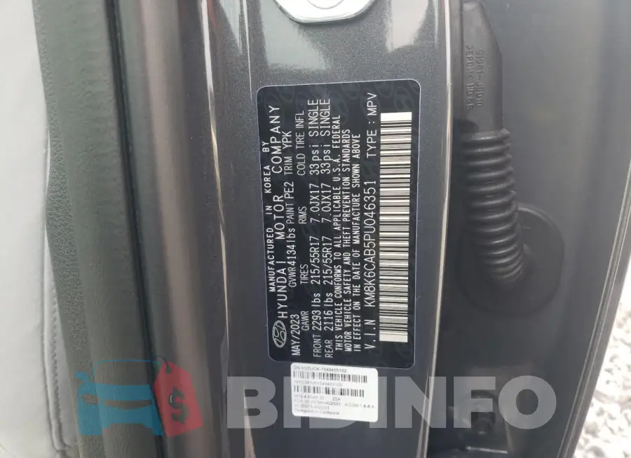 KM8K6CAB5PU046351 Photo# 12