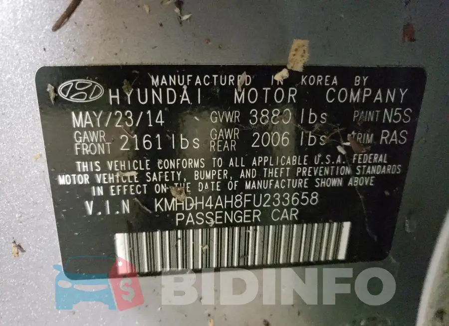 KMHDH4AH8FU233658 Photo# 12