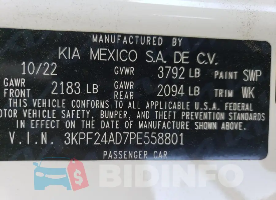 3KPF24AD7PE558801 Photo# 12
