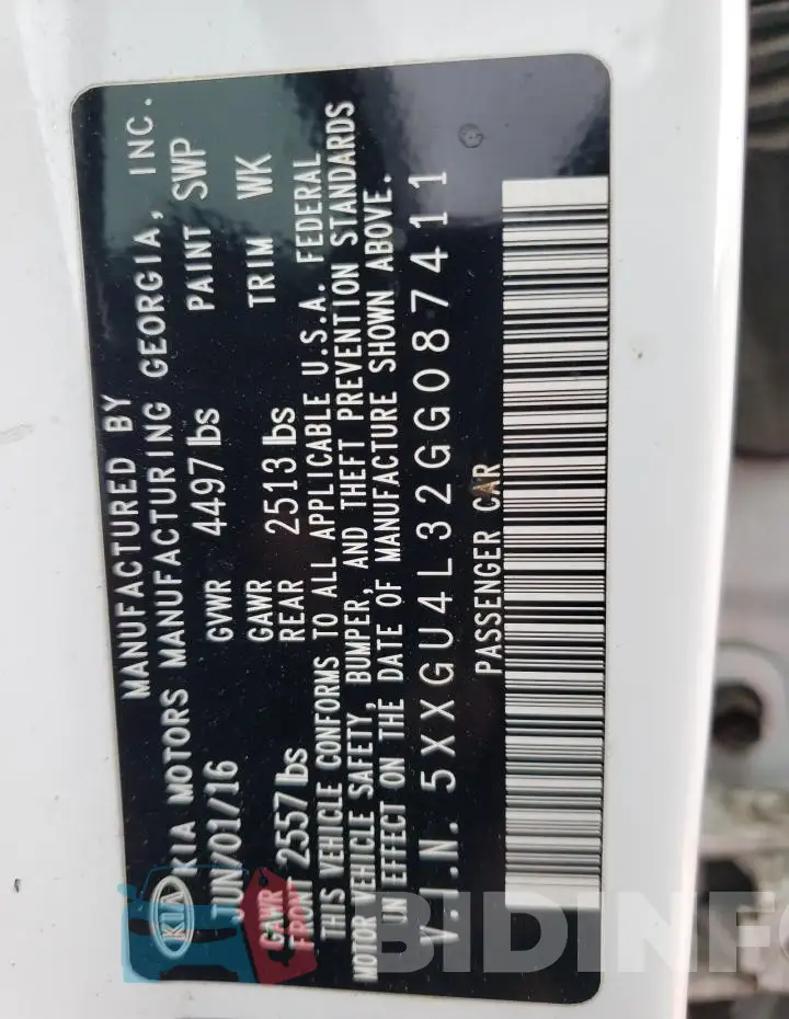 5XXGU4L32GG087411 Photo# 12